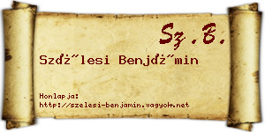 Szélesi Benjámin névjegykártya