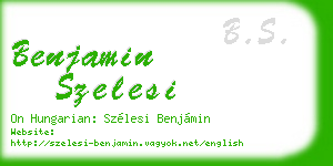 benjamin szelesi business card